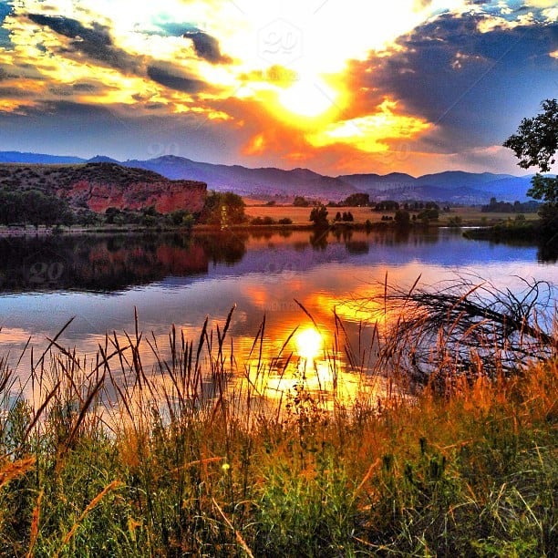 Watson Lake at sunset